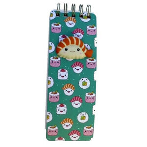 New Green Long Lined Ocs Designs Spiral Notebook W/ Squishy Sushi Gift Birthday